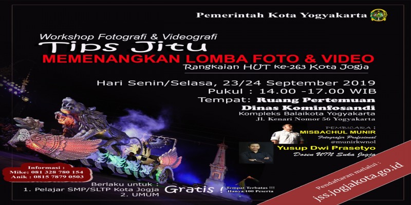 Workshop Fotografi dan Videografi HUT 263 Kota Yogyakarta